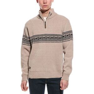 Point Zero Mens  Semi Fit 1/4-Zip Mock Neck Sweater, Tan